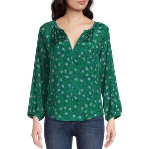 Roller Rabbit Lucy Green Floral Top Size Medium